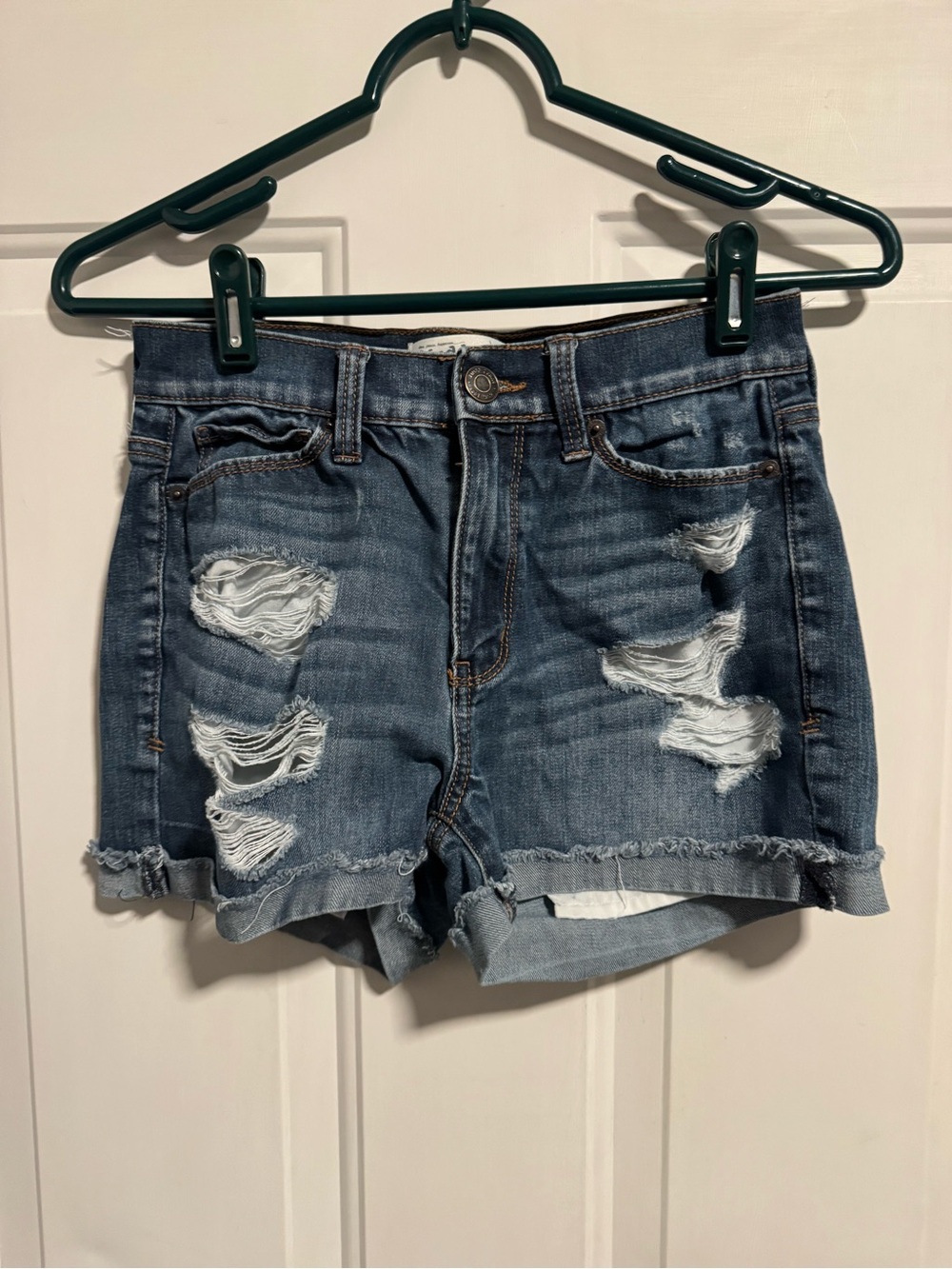 Mudd Distressed Dark Blue Denim Jean Shorts